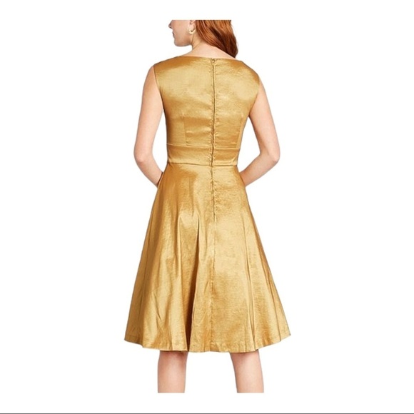 Modcloth Gold Midi Dress - Picture 2 of 13